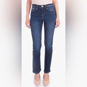 Simon Chang high rise straight leg jeans